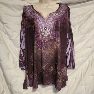 Purple Embellished Women's Top